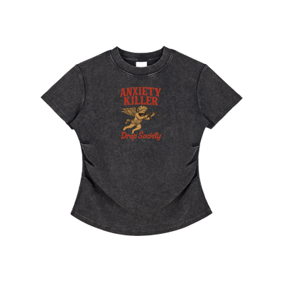 Vintaged-Wash Bodycon Cotton T-Shirt ODMPOD