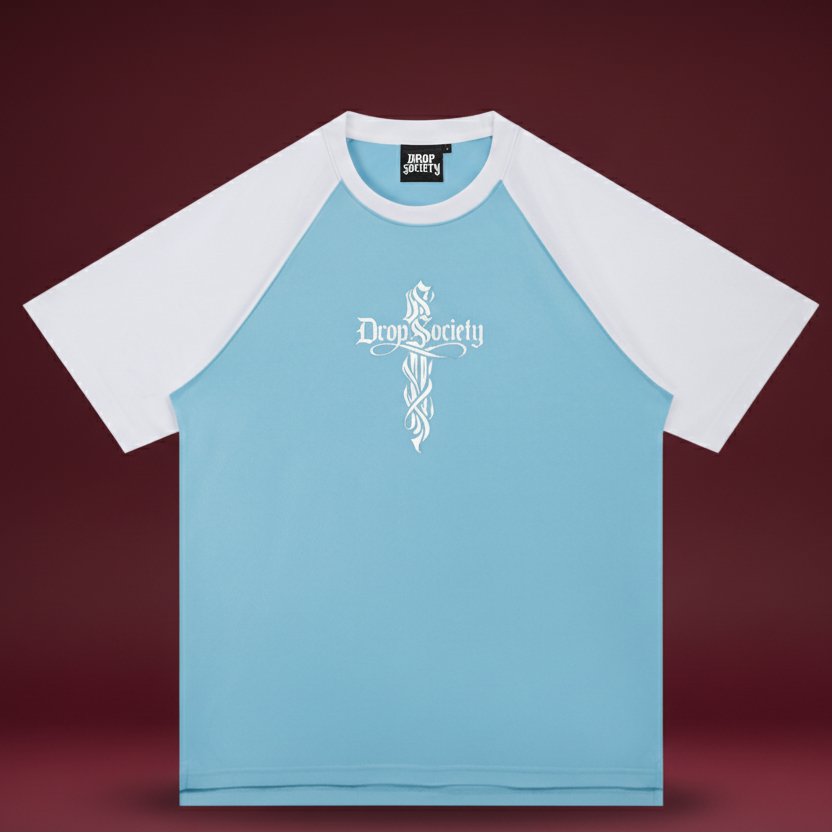 Signature Cross Contrast  Sleeve T-Shirt ODMPOD