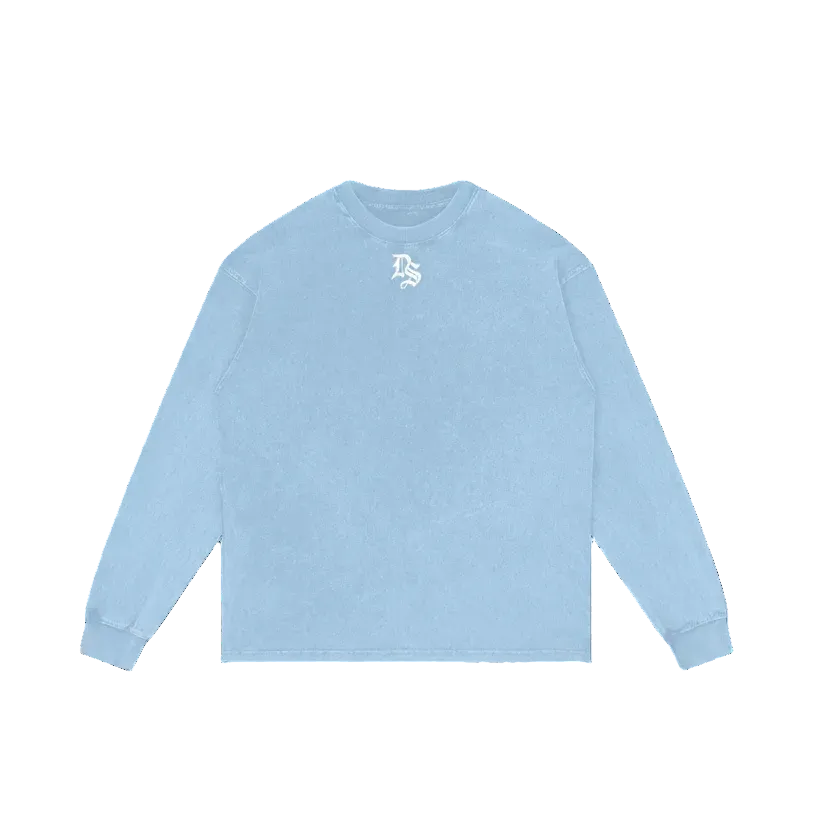 Drop Signature Acid Wash Oversize Long Sleeve T-Shirt 