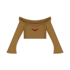 Sovereign Heart Off Shoulder Cropped Shirt ODMPOD