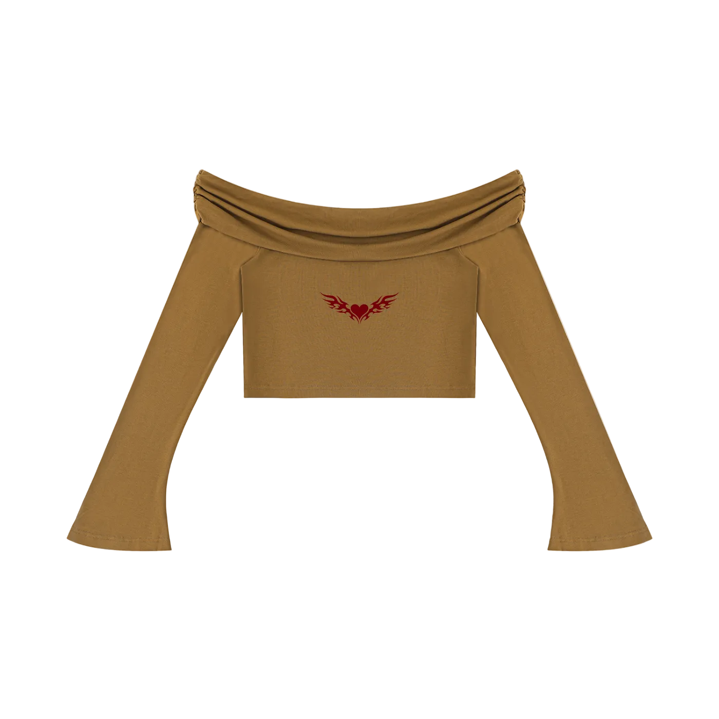 Sovereign Heart Off Shoulder Cropped Shirt ODMPOD
