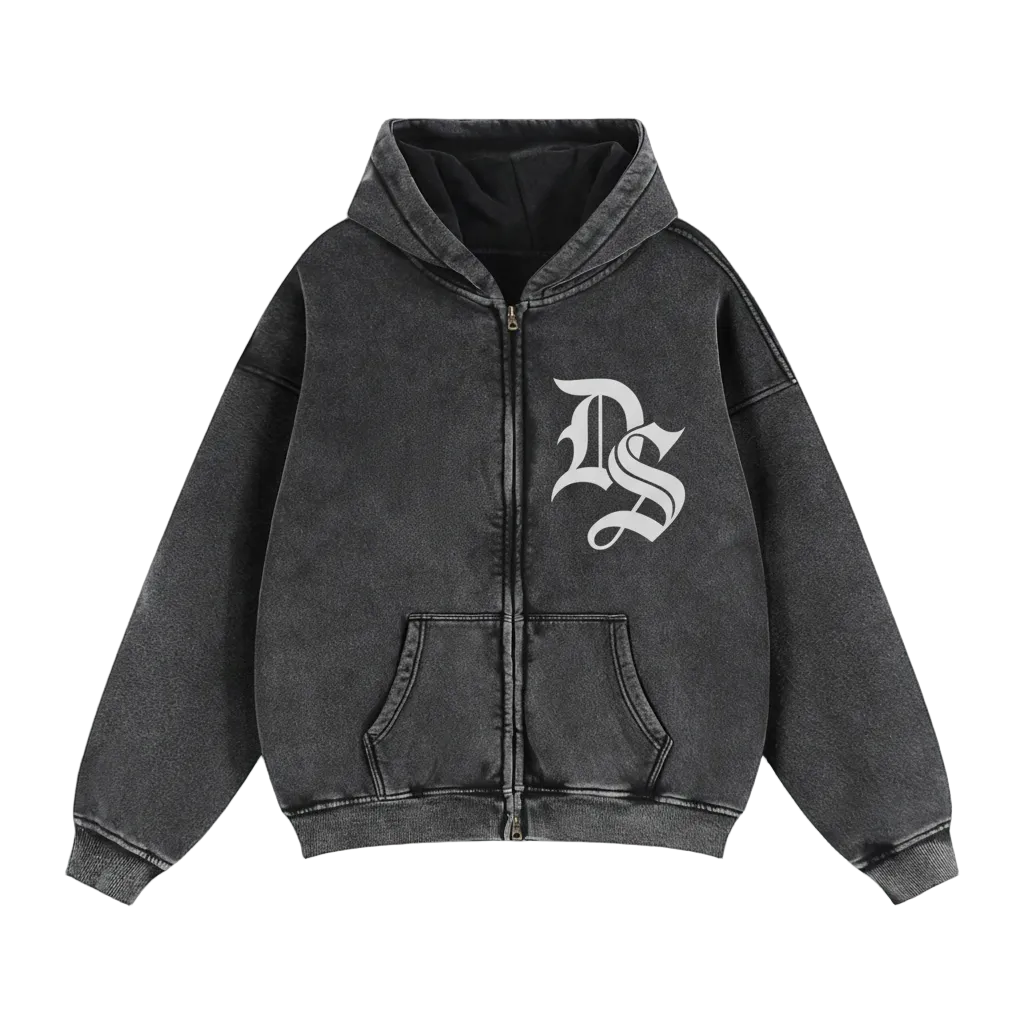 Initial Full Zip Boxy Fleece Hoodie ODMPOD