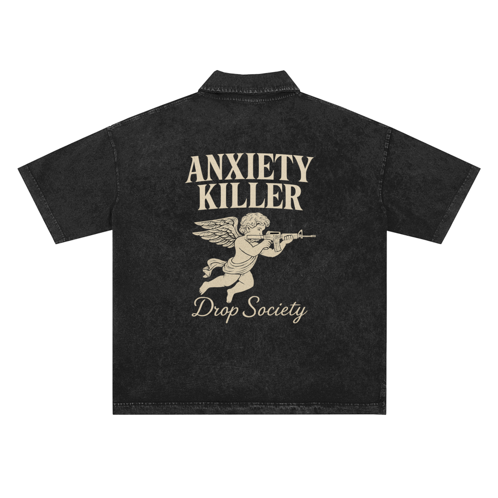 Heavyweight Snow-Washed Polo T-Shirt ODMPOD