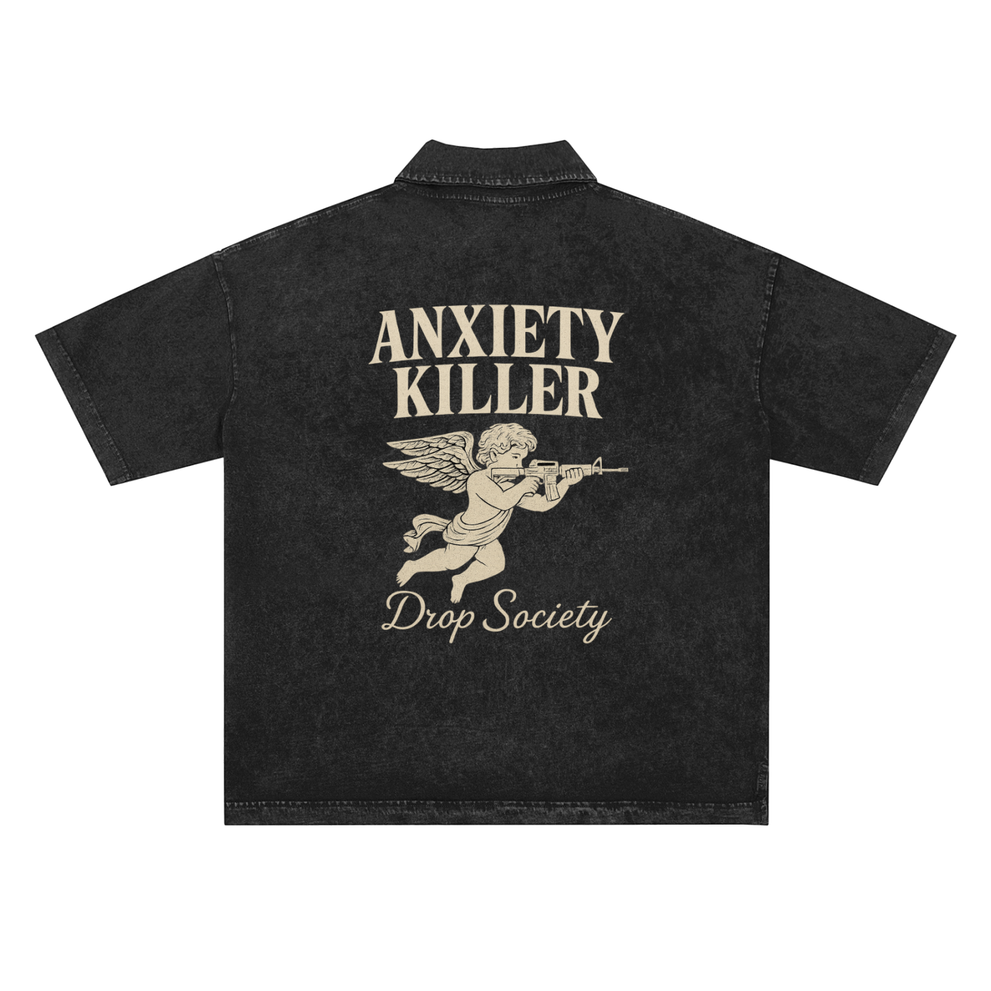Heavyweight Snow-Washed Polo T-Shirt ODMPOD