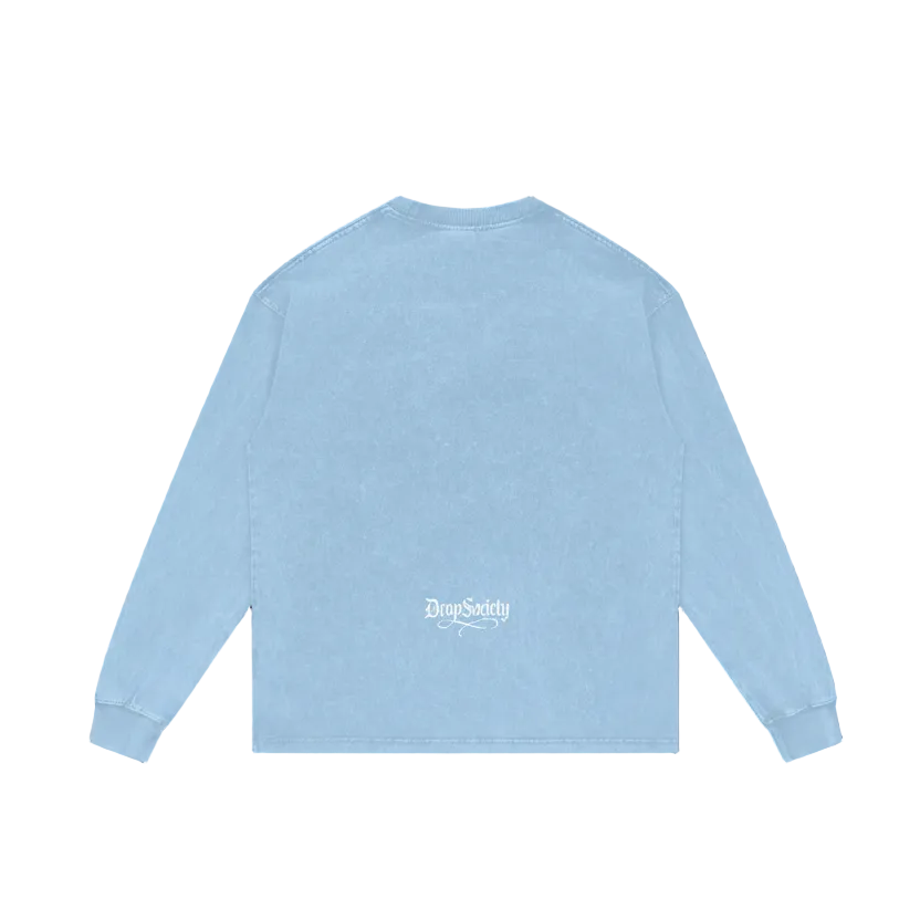 Drop Signature Acid Wash Oversize Long Sleeve T-Shirt 