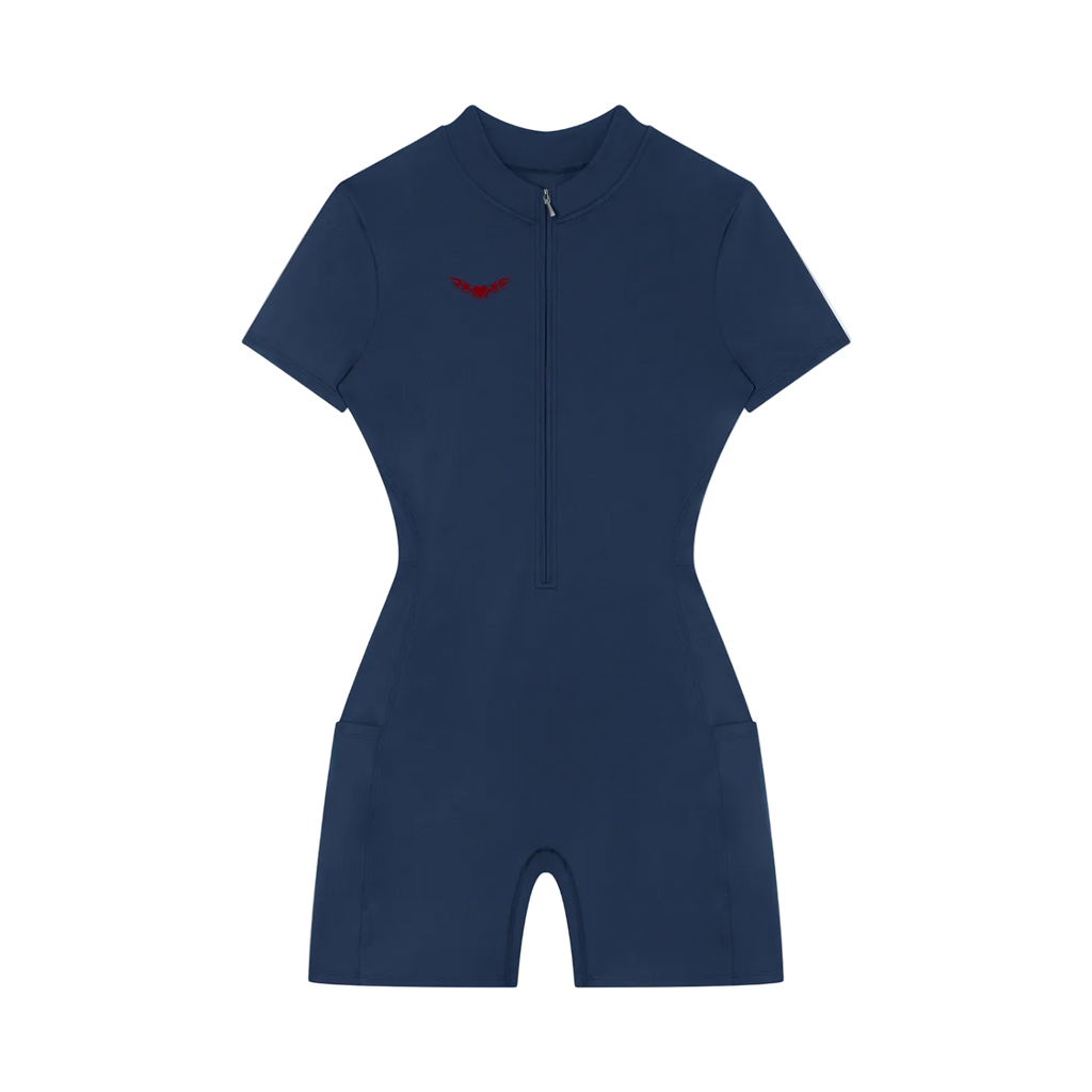 Sovereign Heart Quarter-Zip Short Sleeve Romper Drop Society