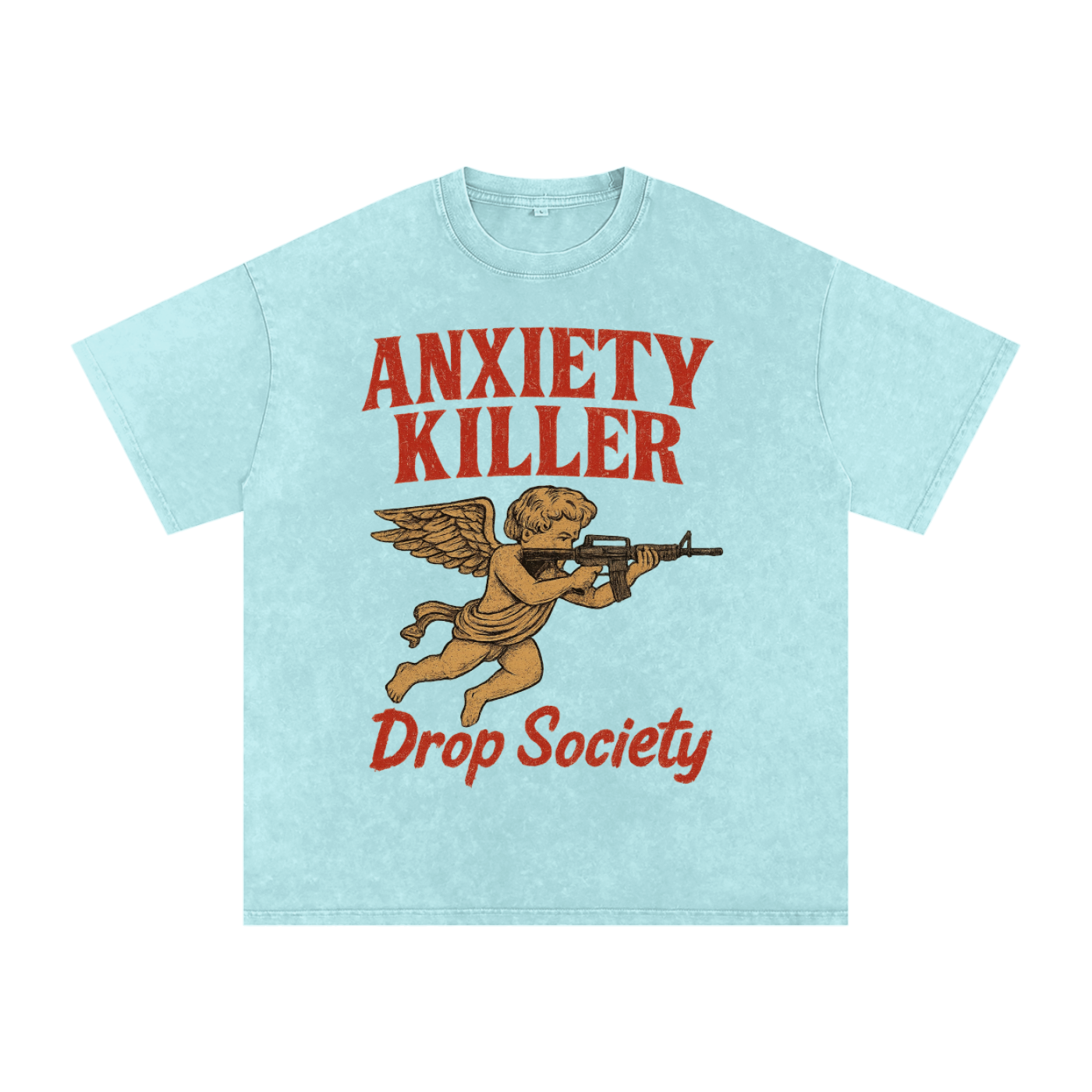 "ANXIETY KILLER" Acid Wash Oversized T-Shirt ODMPOD