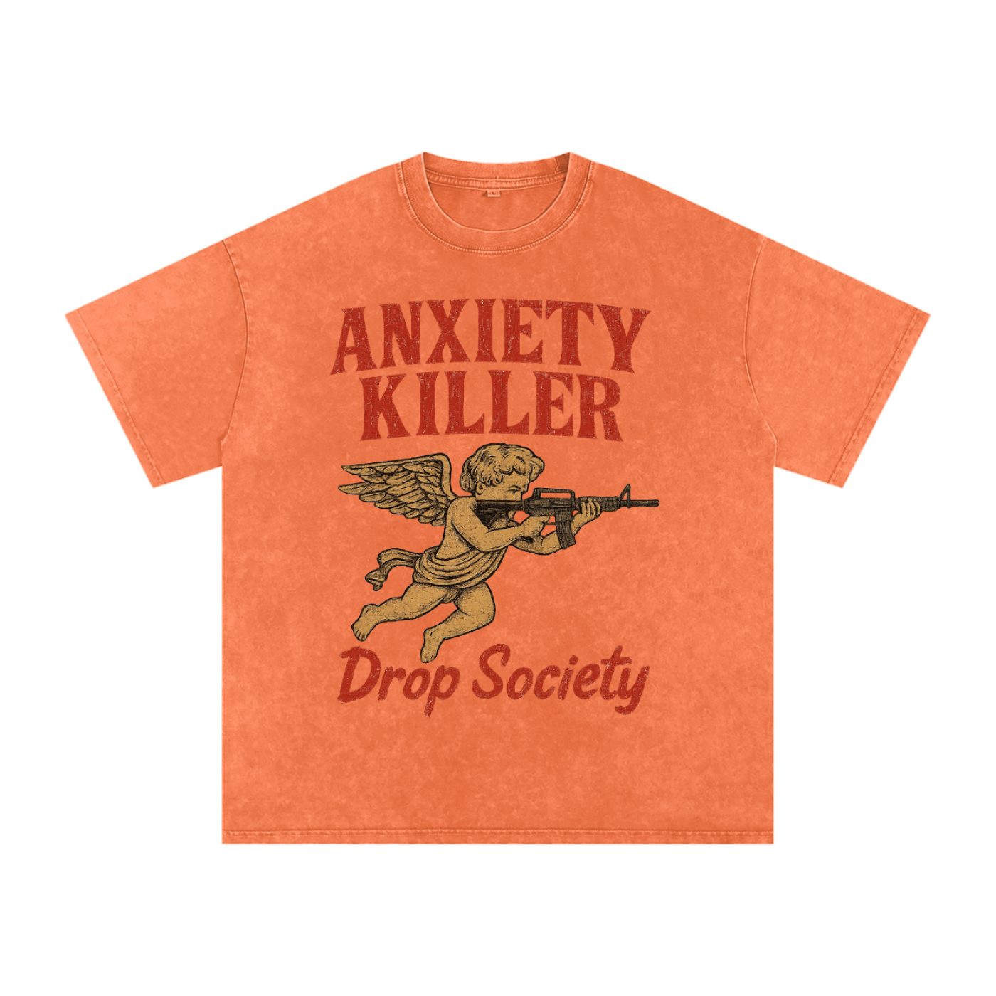 "ANXIETY KILLER" Acid Wash Oversized T-Shirt ODMPOD
