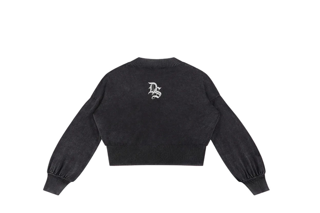 Perfect Sinner  Balloon Sleeve Cropped Sweater ODMPOD