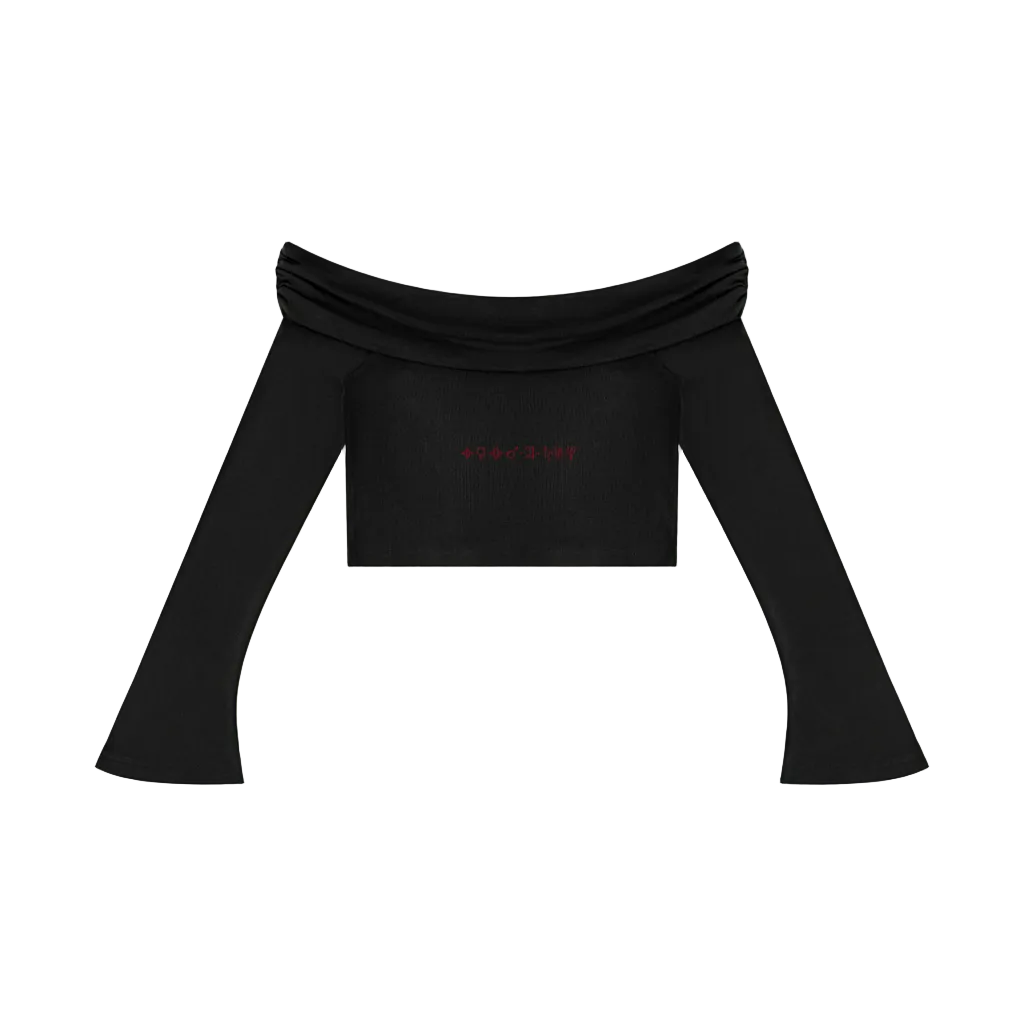 Sovereign Heart Off Shoulder Cropped Shirt ODMPOD