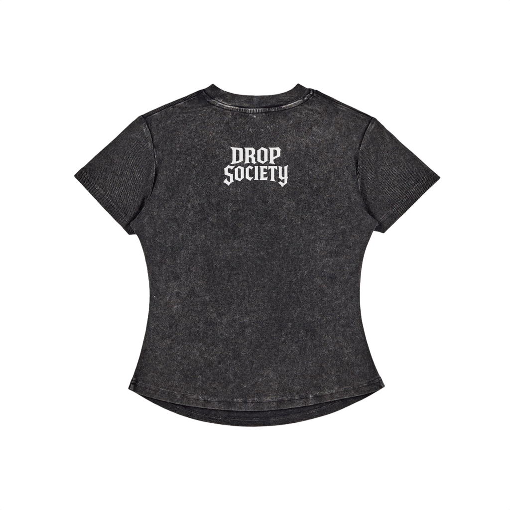 Vintaged-Wash Bodycon Cotton T-Shirt ODMPOD