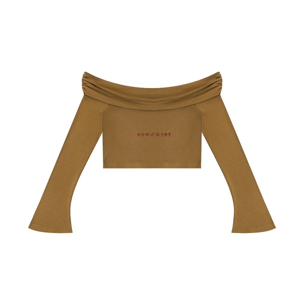 Sovereign Heart Off Shoulder Cropped Shirt ODMPOD