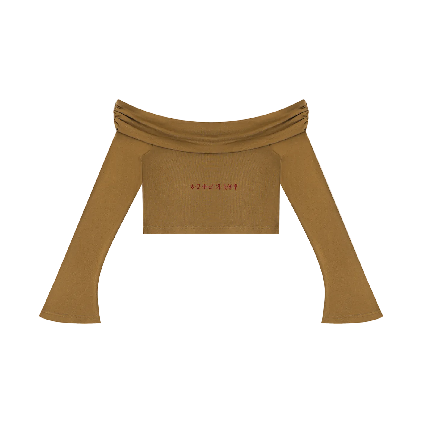 Sovereign Heart Off Shoulder Cropped Shirt ODMPOD
