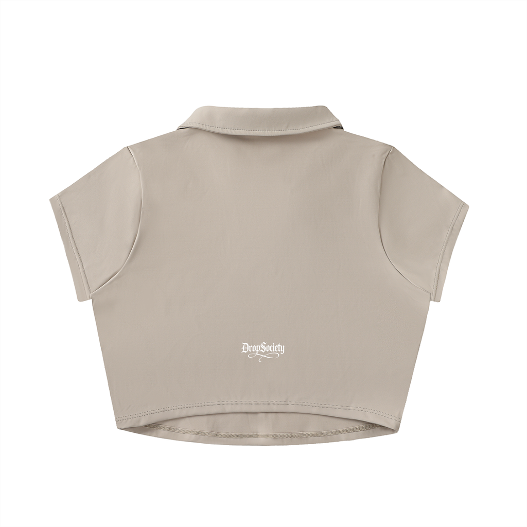 Drop "Signature" V-Neck Lapel Crop Top ODMPOD