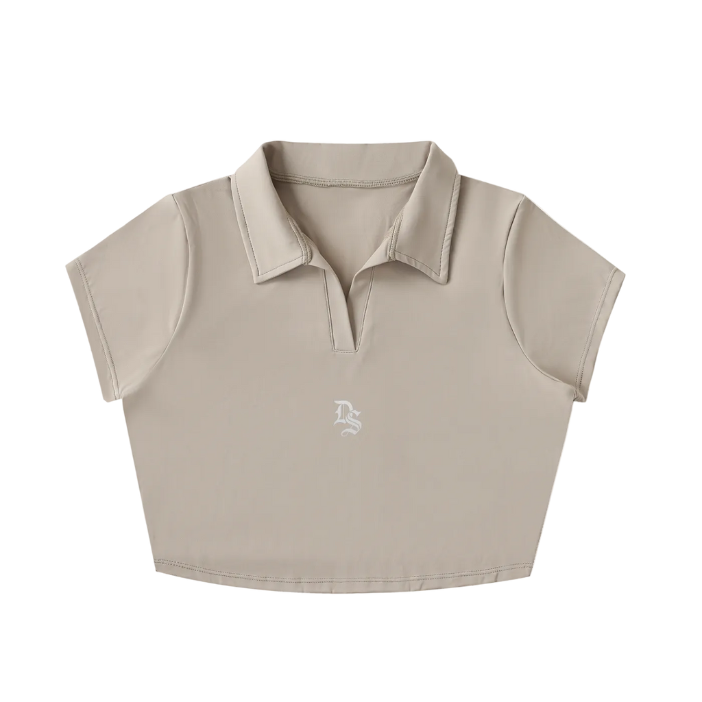 Drop "Signature" V-Neck Lapel Crop Top ODMPOD