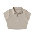 Drop "Signature" V-Neck Lapel Crop Top ODMPOD