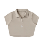 Drop "Signature" V-Neck Lapel Crop Top ODMPOD