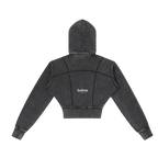 Vamp Initial Vintage Washed Cropped Fleece Hoodie ODMPOD