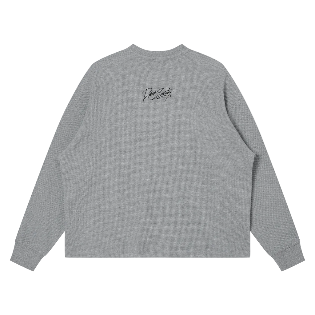 Unisex Waffle Boxy Long Sleeve T-Shirt ODMPOD