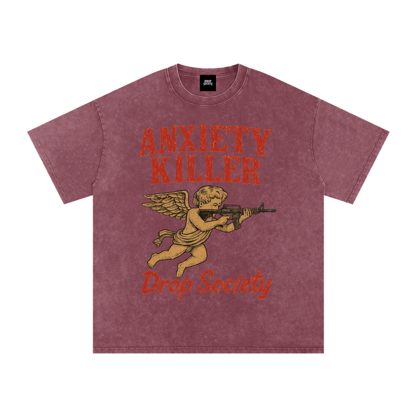 "ANXIETY KILLER" Acid Wash Oversized T-Shirt ODMPOD