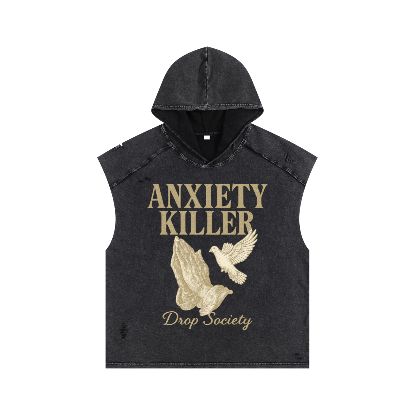 Snow Washed Boxy Hooded Tank Top ODMPOD