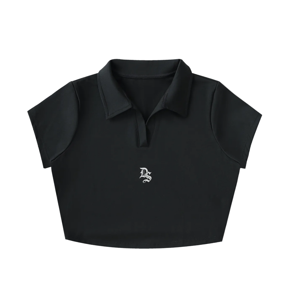 Drop "Signature" V-Neck Lapel Crop Top ODMPOD