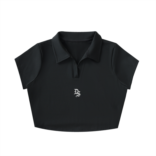 Drop "Signature" V-Neck Lapel Crop Top ODMPOD