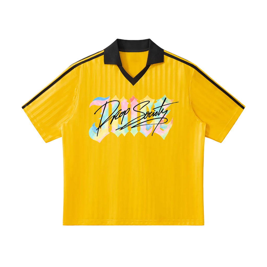 Contrast Collar Striped Soccer Jersey ODMPOD