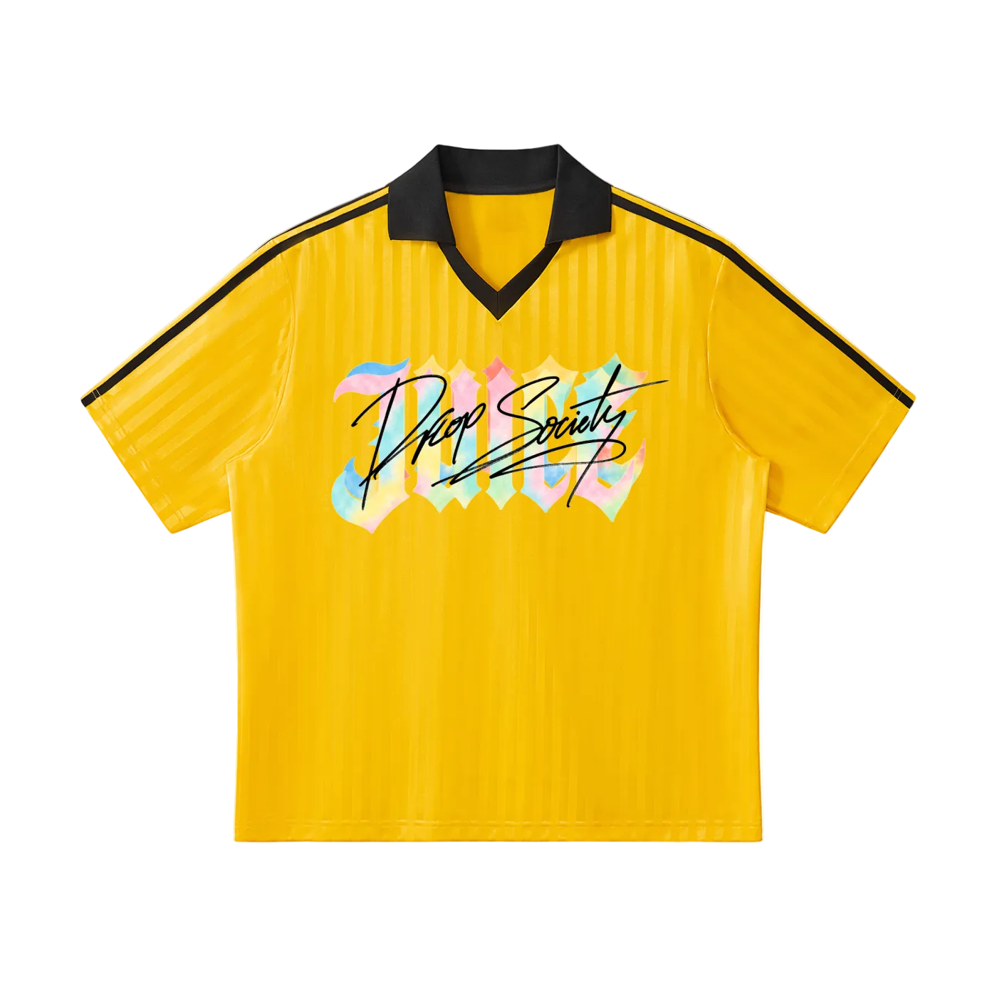 Contrast Collar Striped Soccer Jersey ODMPOD