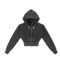Vamp Initial Vintage Washed Cropped Fleece Hoodie ODMPOD