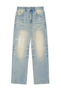 "Perfect Sinner" Sun Fade Raw Hem Denim Jeans ODMPOD