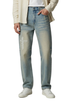 "Perfect Sinner" Sun Fade Raw Hem Denim Jeans Drop Society