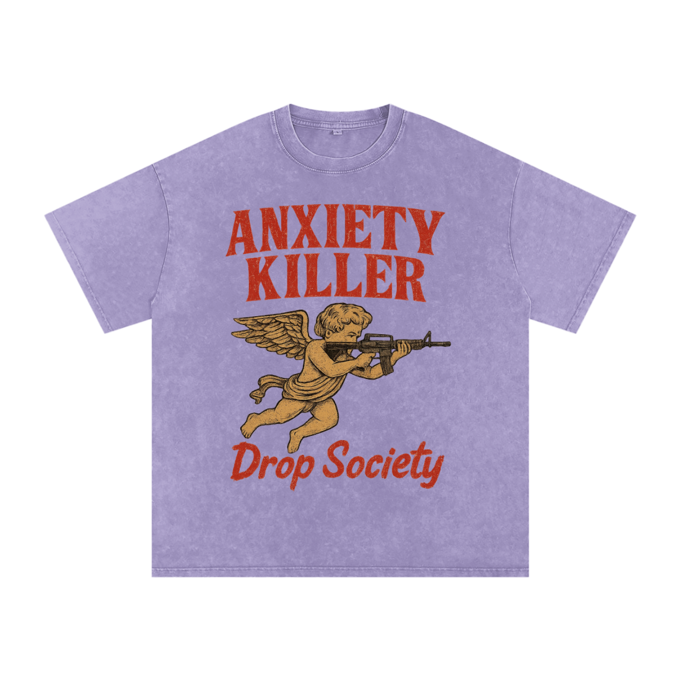 "ANXIETY KILLER" Acid Wash Oversized T-Shirt ODMPOD