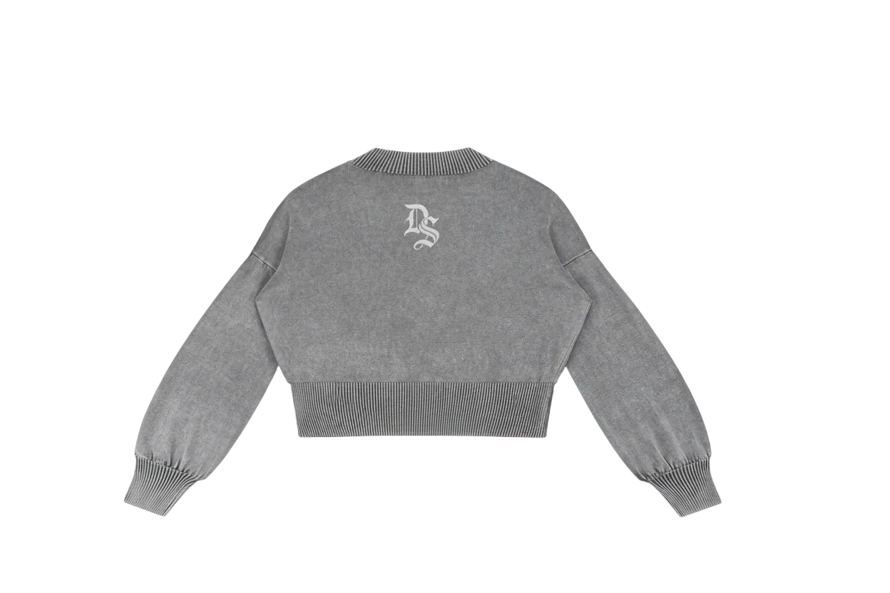 Perfect Sinner  Balloon Sleeve Cropped Sweater ODMPOD