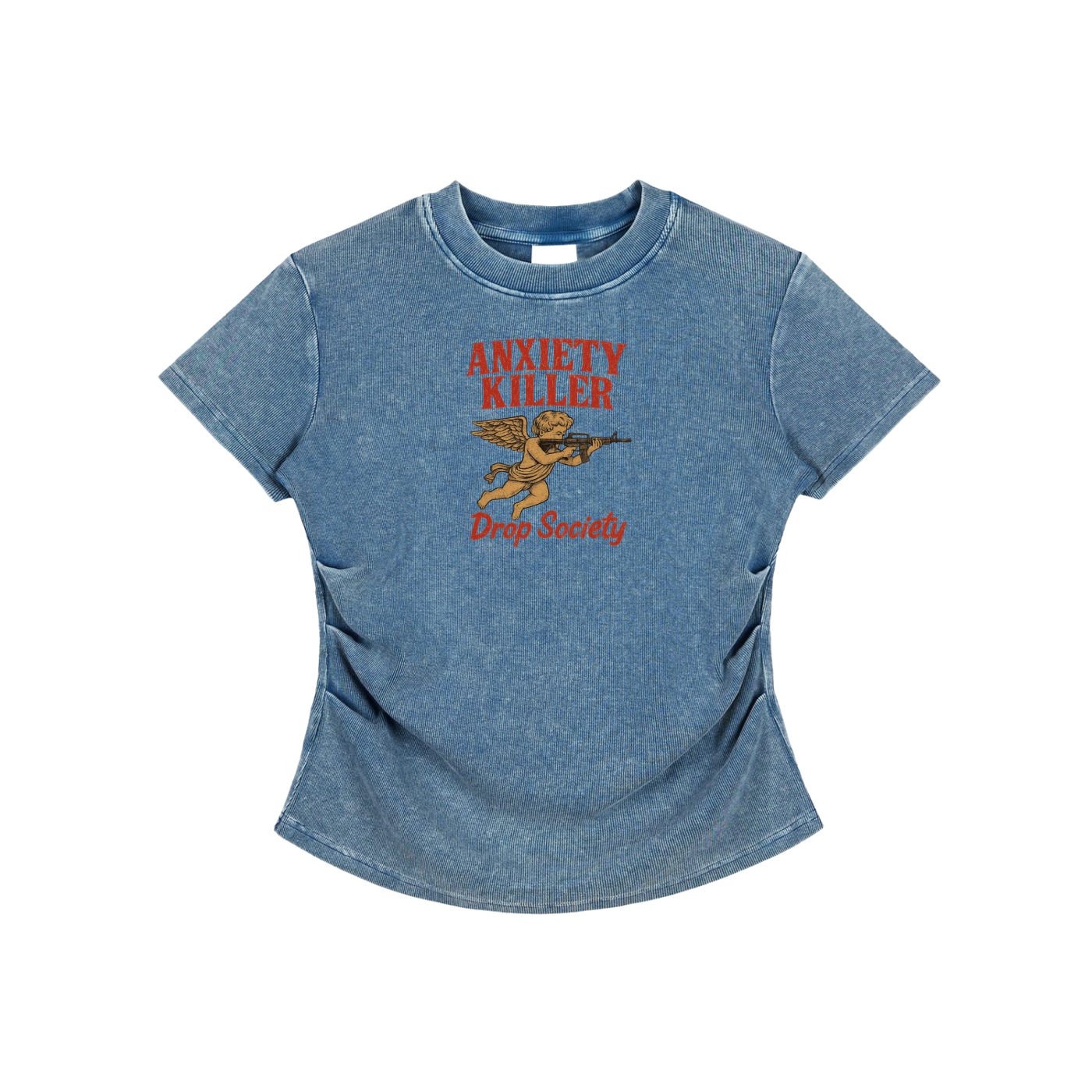 Vintaged-Wash Bodycon Cotton T-Shirt ODMPOD