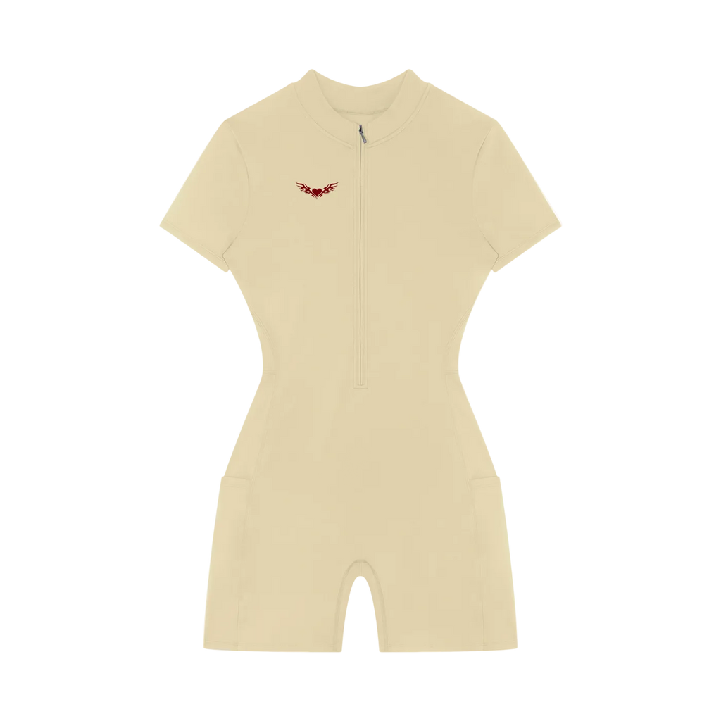 Sovereign Heart Quarter-Zip Short Sleeve Romper Drop Society