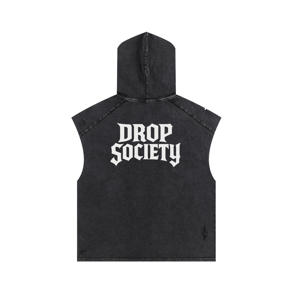 Snow Washed Boxy Hooded Tank Top ODMPOD