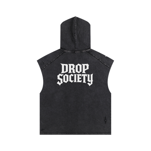 Snow Washed Boxy Hooded Tank Top ODMPOD