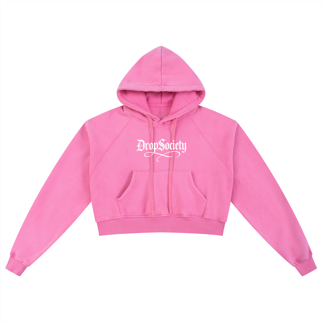 Drop Signature Snow Washed Cropped Hoodie ODMPOD