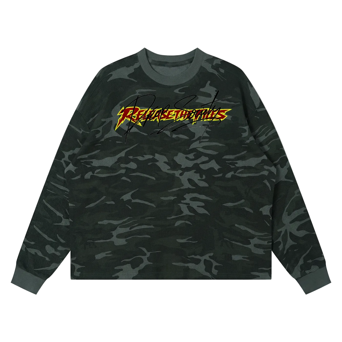 Unisex Waffle Boxy Long Sleeve T-Shirt ODMPOD