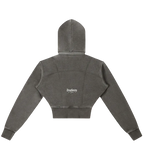 Vamp Initial Vintage Washed Cropped Fleece Hoodie ODMPOD