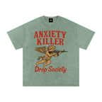 "ANXIETY KILLER" Acid Wash Oversized T-Shirt ODMPOD