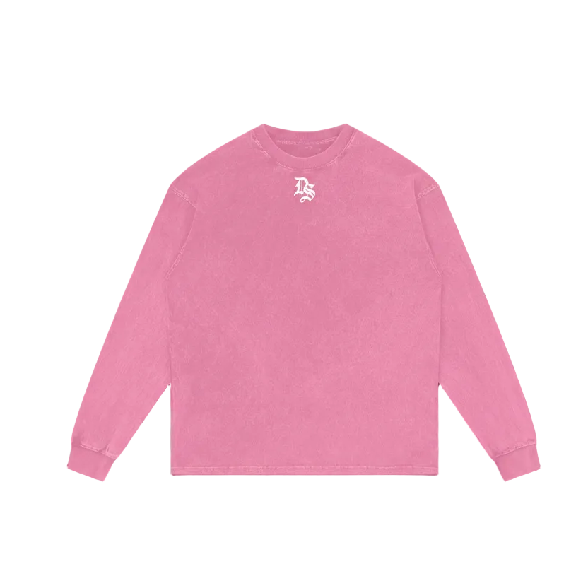 Drop Signature Acid Wash Oversize Long Sleeve T-Shirt 