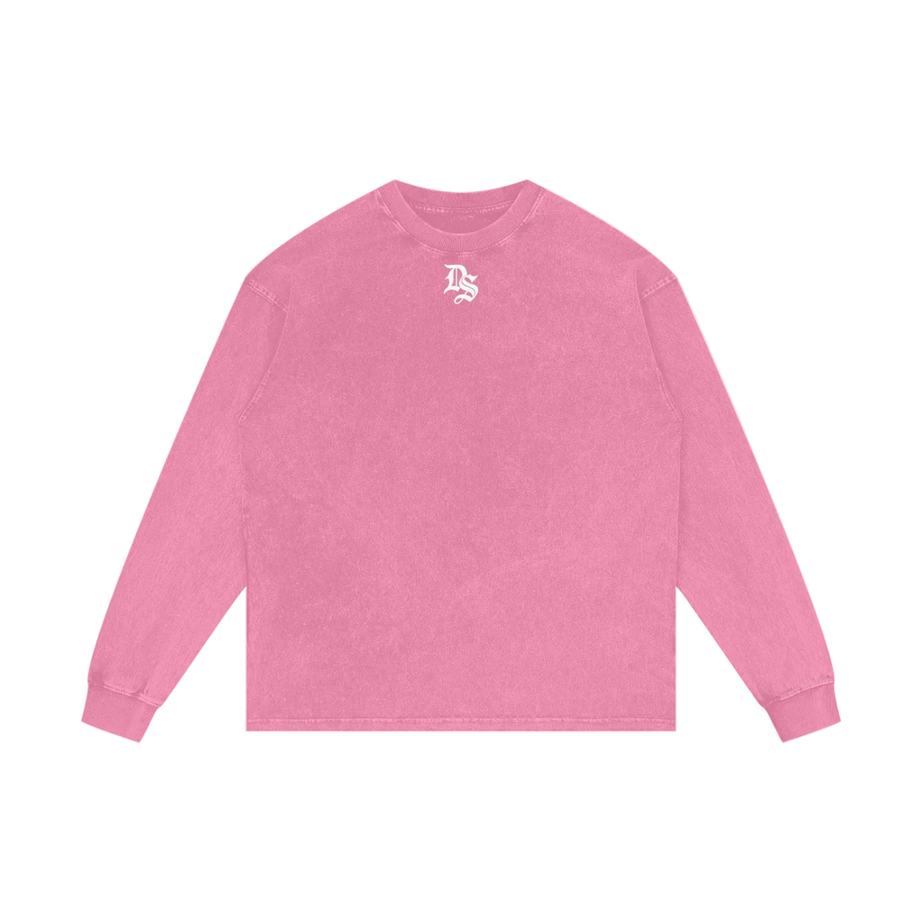 Drop Signature Acid Wash Oversize Long Sleeve T-Shirt Drop Society