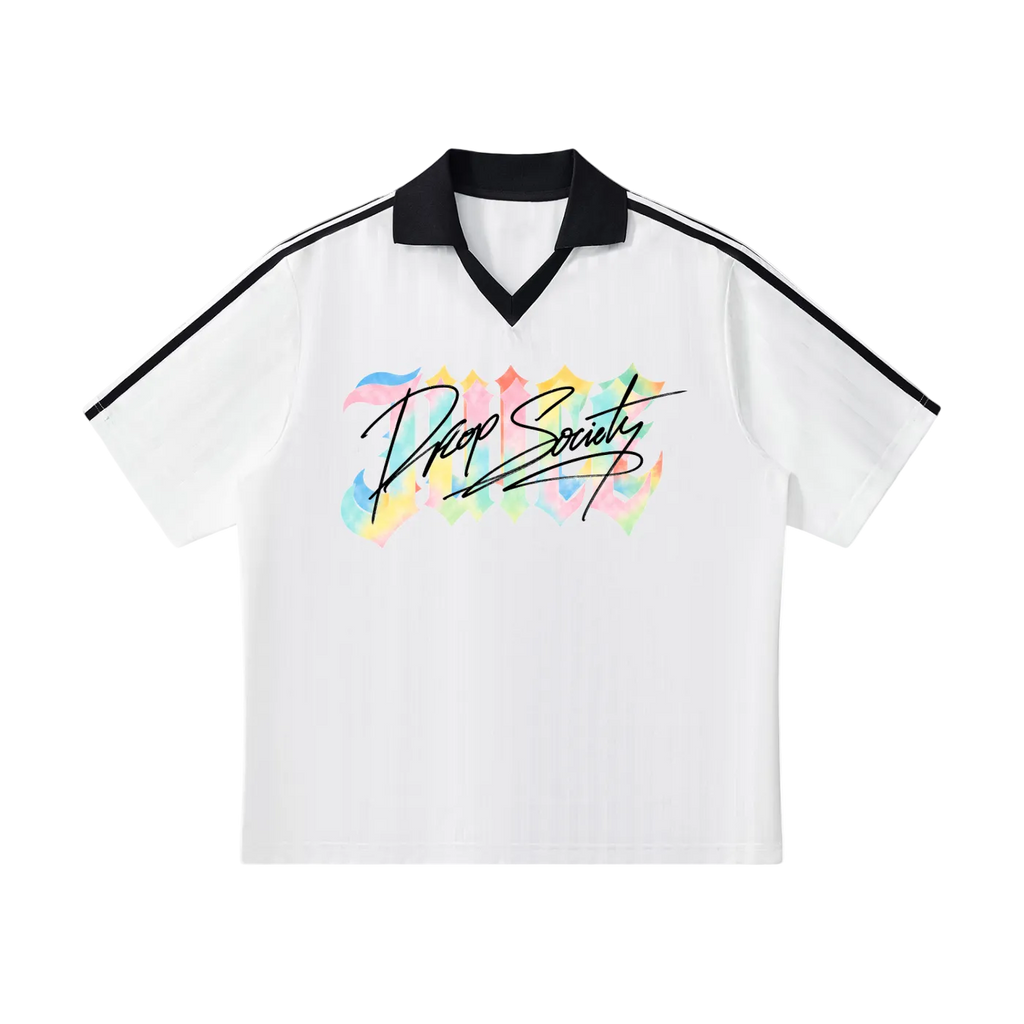 Contrast Collar Striped Soccer Jersey ODMPOD