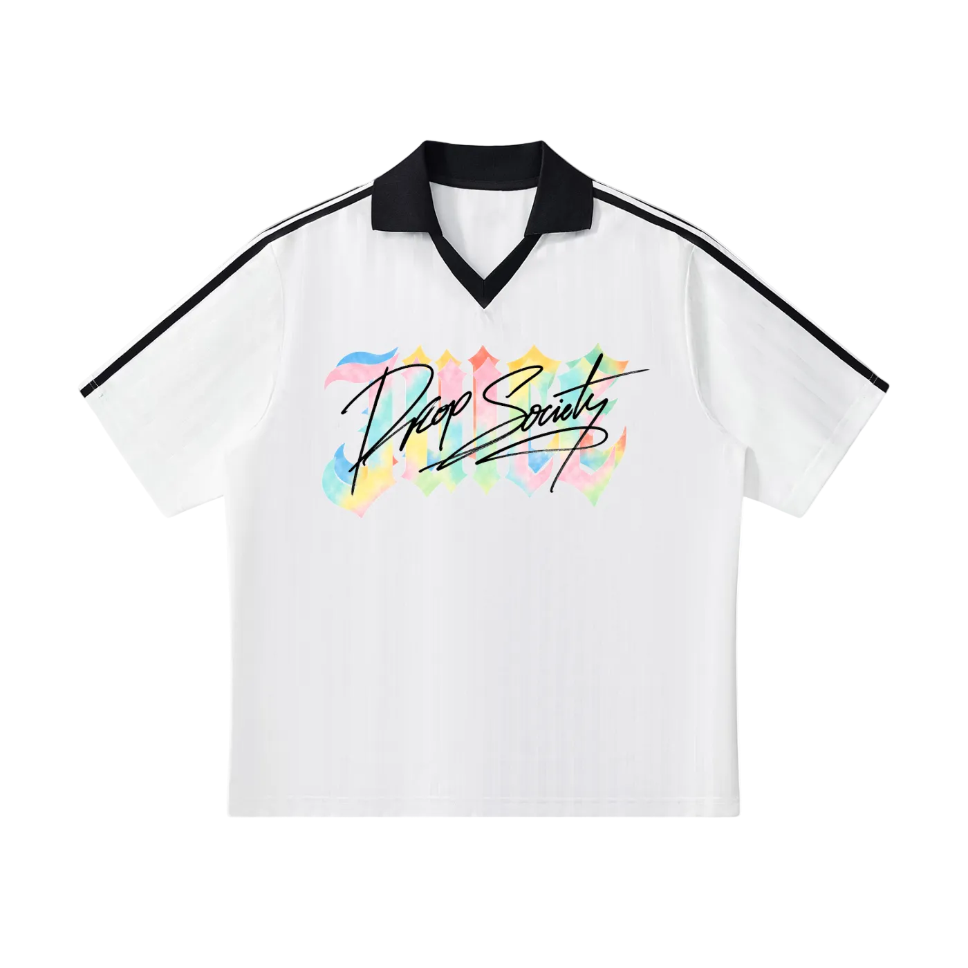 Contrast Collar Striped Soccer Jersey ODMPOD
