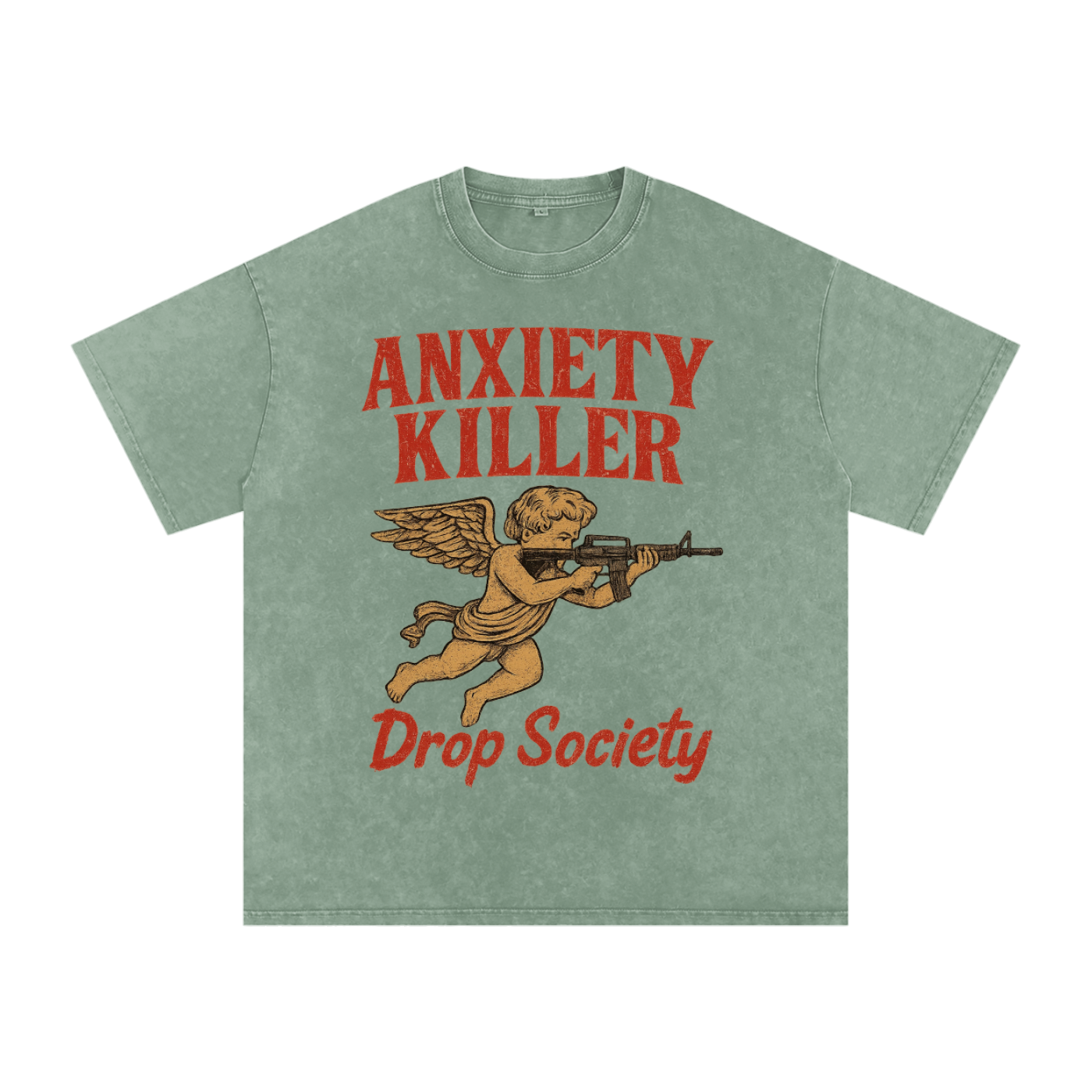 "ANXIETY KILLER" Acid Wash Oversized T-Shirt ODMPOD