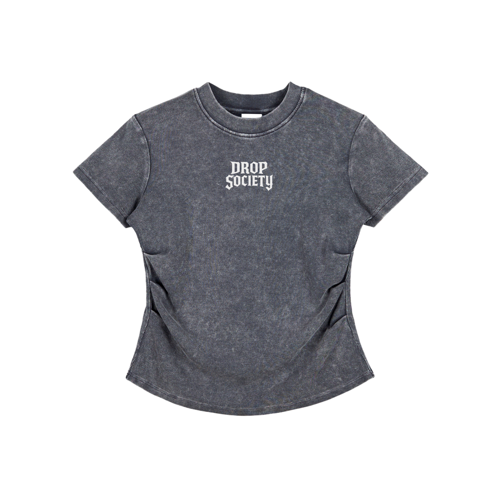 Vintaged-Wash Bodycon Cotton T-Shirt ODMPOD
