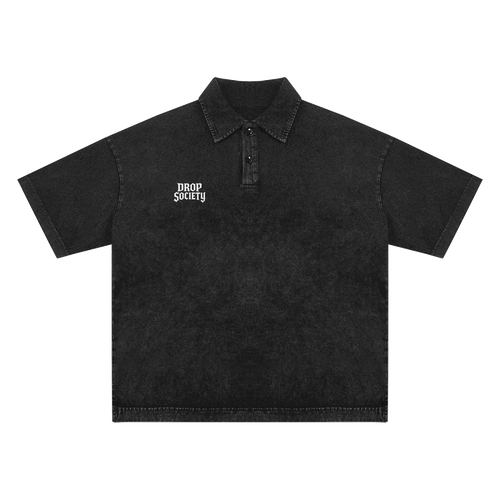Heavyweight Snow-Washed Polo T-Shirt ODMPOD