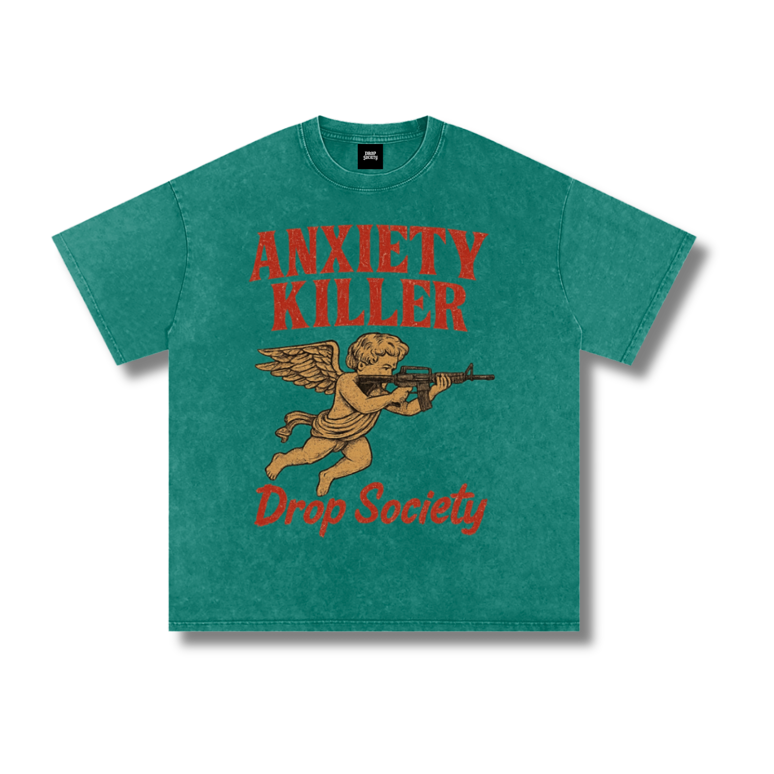"ANXIETY KILLER" Acid Wash Oversized T-Shirt ODMPOD